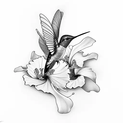 Hummingbird And Hibiscus