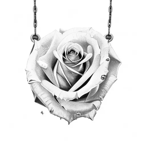 Nun With Cross Chain And Rose