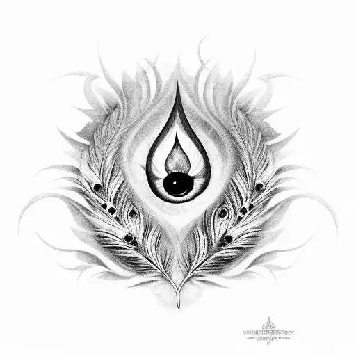 Trishul With Peacock Feather