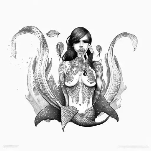 Mermaid Covering Face