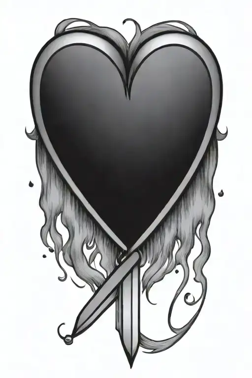 Heart With Knife Piercing