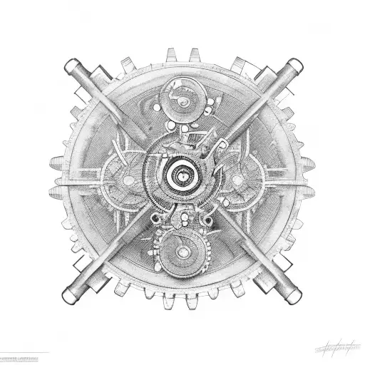 Steampunk-inspired Machinery Gears Skeleton
