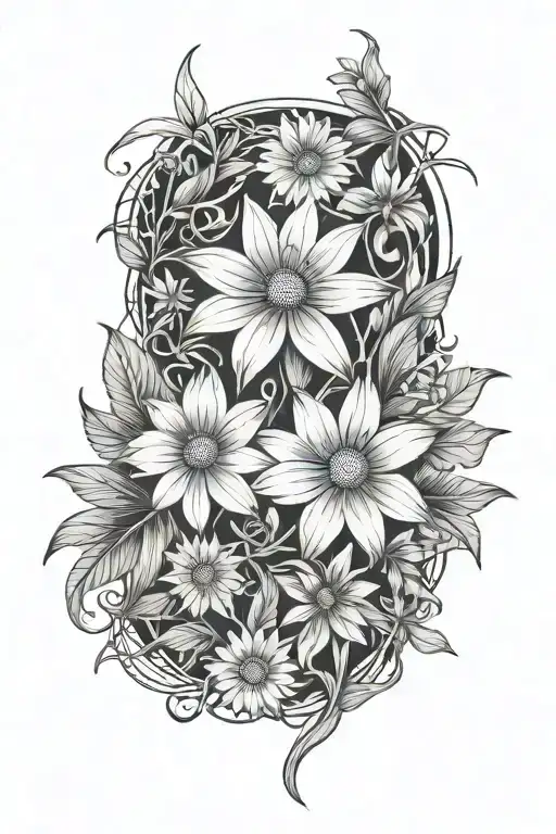 Thorns Vines Daisy Flower Bird Of Paradise Flower