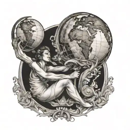 Women Atlas Holding The World