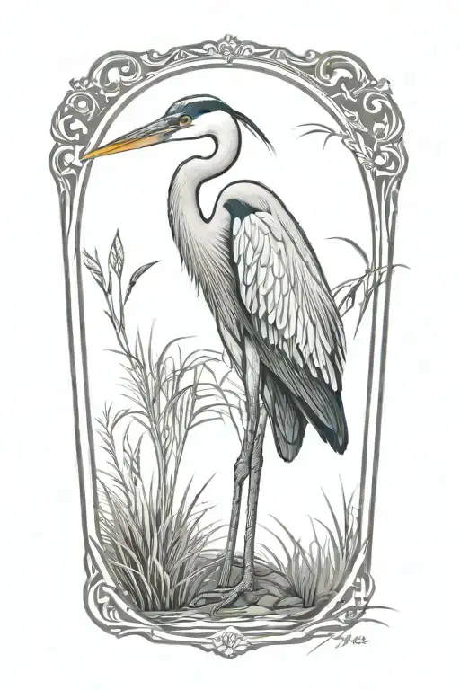 Blue Heron Standing