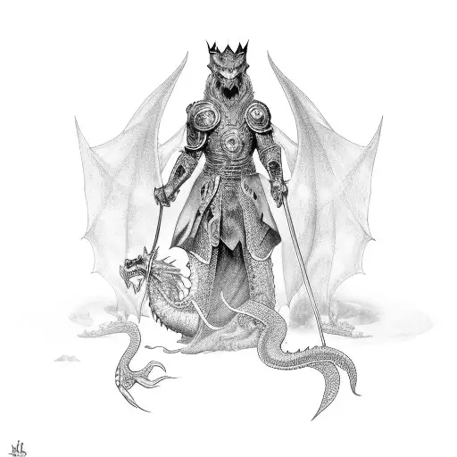 Human King With Dragon