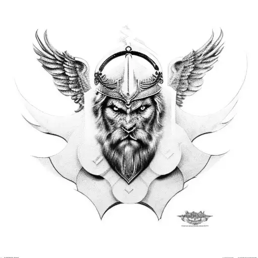 Full View Of Odin Sitting On His Throne For Upper Arm