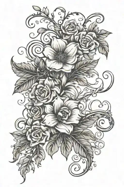 Flowers And Vines With Quote