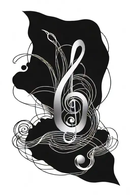 Treble Clef With Guitar Strings