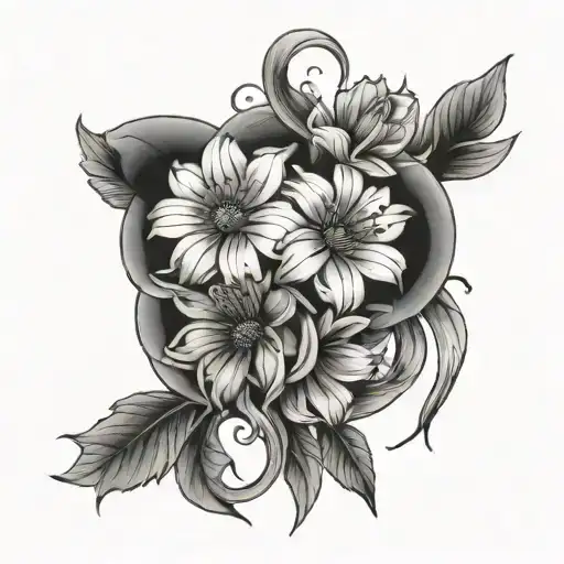 Birth Month Flowers Intertwined