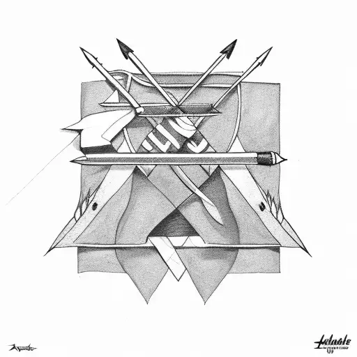 Arrow With A Single Tape Around And A Phrase