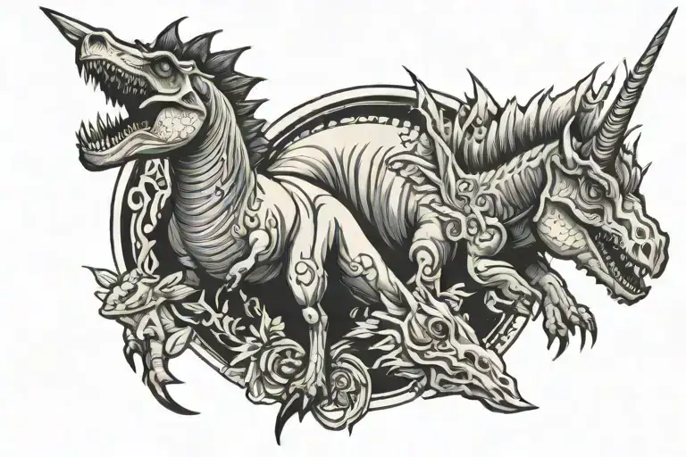 Dinosaur And Unicorn