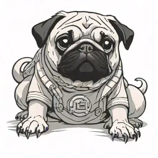 A Pug Dressed As A Character From Naruto