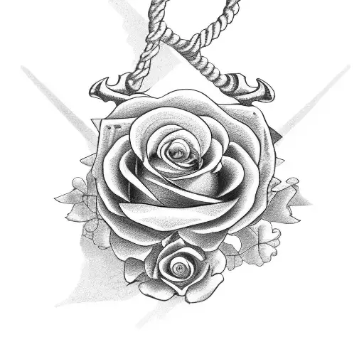 Rope And Anchor And Roses