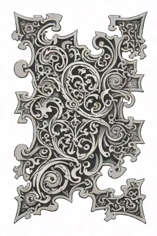 Puzzle Pieces Forming Intricate Patterns Representing Faith Marriage Sports