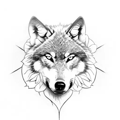 Wolf With Roses Back