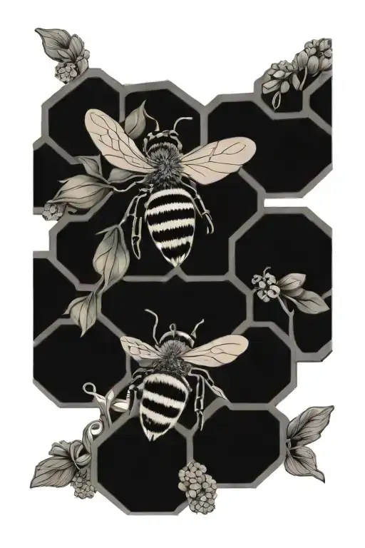 Honeycomb And Bee With Flowers Forearm