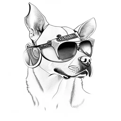 A Realistic Portrait Of My Caniche Wearing A Leather Jacket And Sunglasses