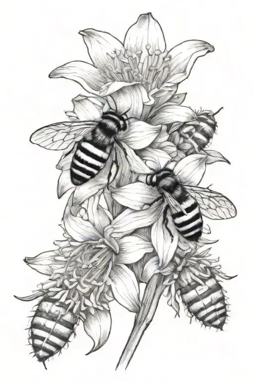 Dafodills With A Small Bumble Bee