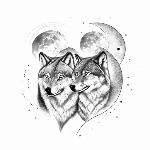 2 Wolfs Chasing The Sun And The Moon