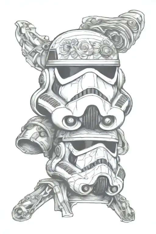 A Stormtrooper Helmet Styled As A Roman Helmet