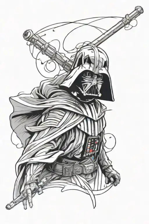 An Abstract Representation Of Anakin Skywalker's Transformation To Darth Vader