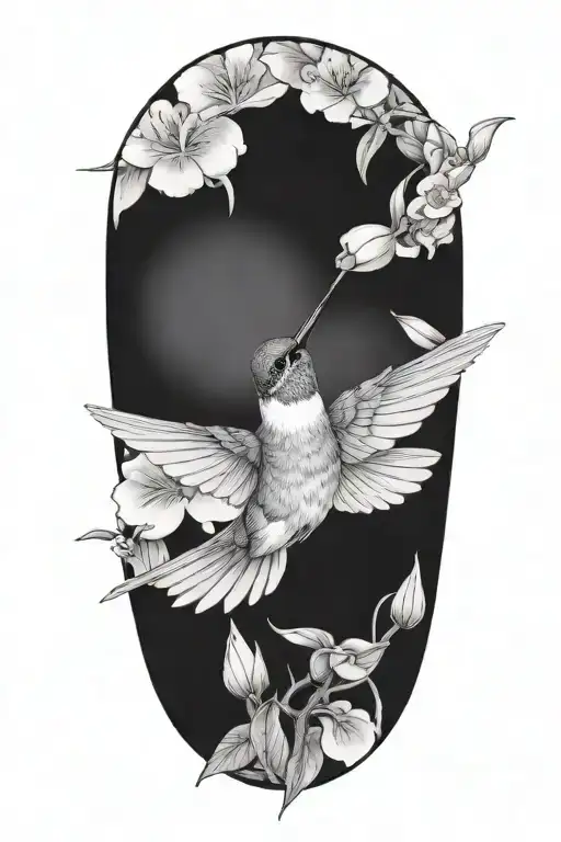 Hummingbird Feeding From Azalea