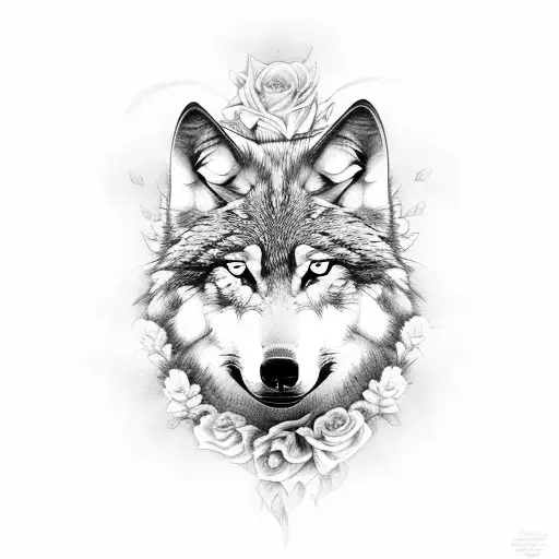 Wolf And Roses And Eave And Smoke