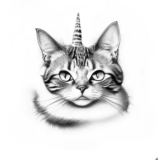 Cool Hip Tattoo Inspired By Cats And Gothic Vibes