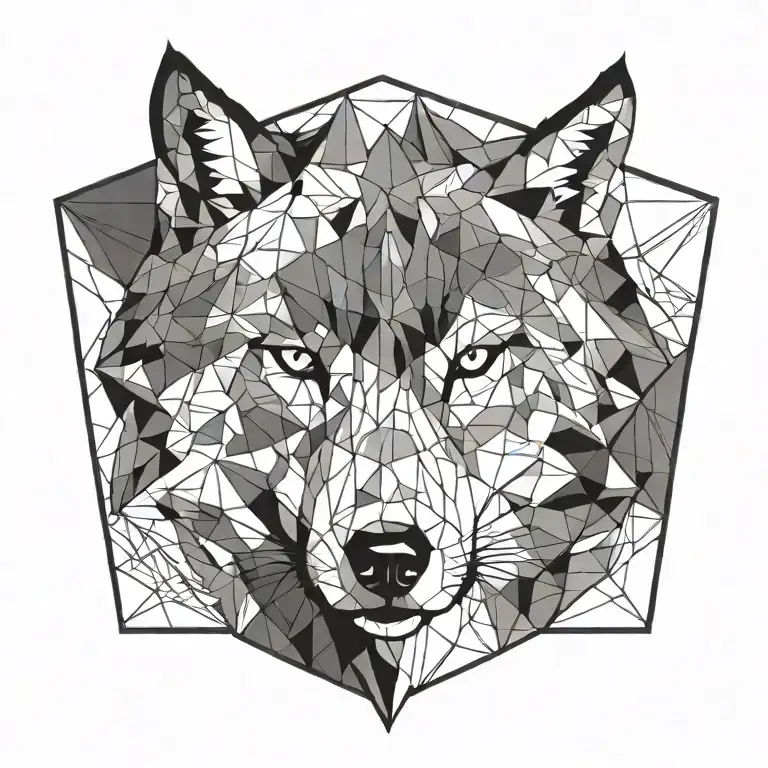 Geometric Wolf's Head