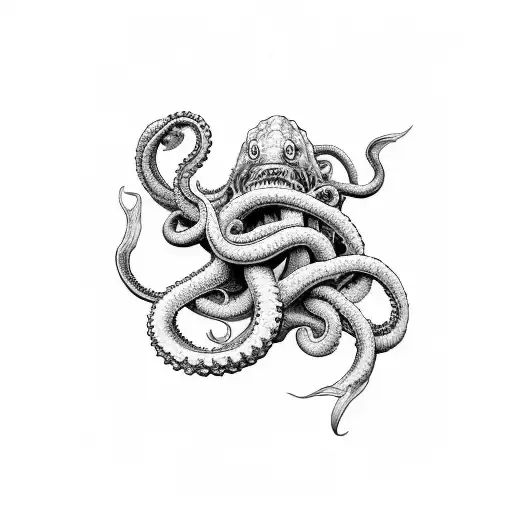 Kraken Fundo Do Mar Enrolado Farol