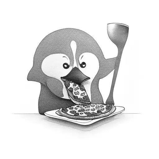 Penguin Baking A Pizza