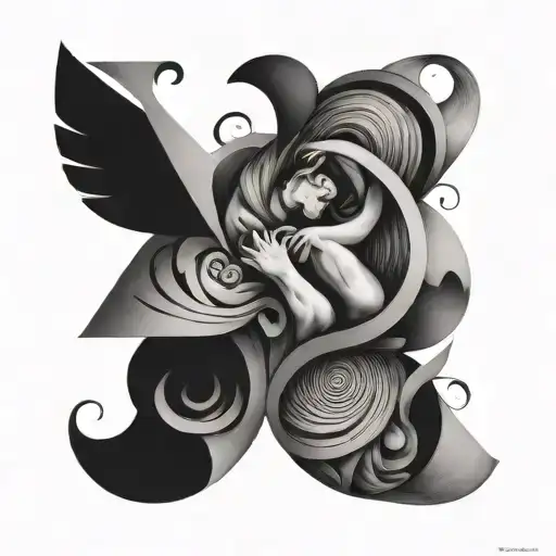 An Abstract Representation Of Love In Black And Grey Tones