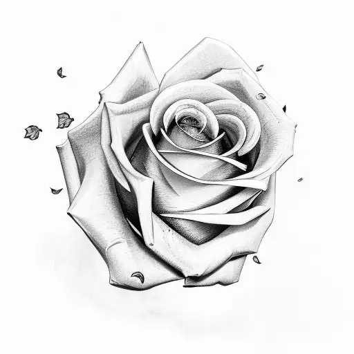 Realistic Wing With Rose And Smoke