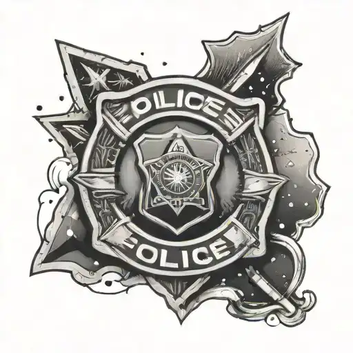 A Police Badge With A Galaxy Background Black Grey