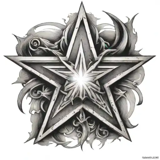 Roman Numeral 5 Point Star