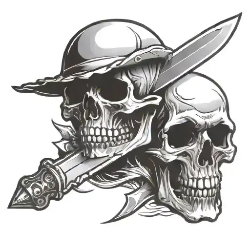 Skull And Knife