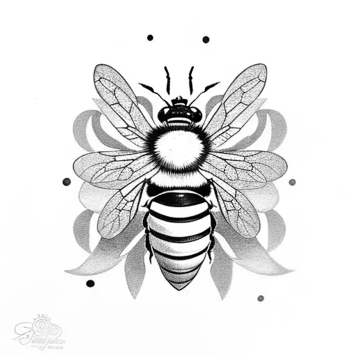 Bee Surrounded By Several Circles Native American Style