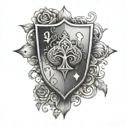 A Suit Made Out Of Playing Cards With A Key As The Center Symbol