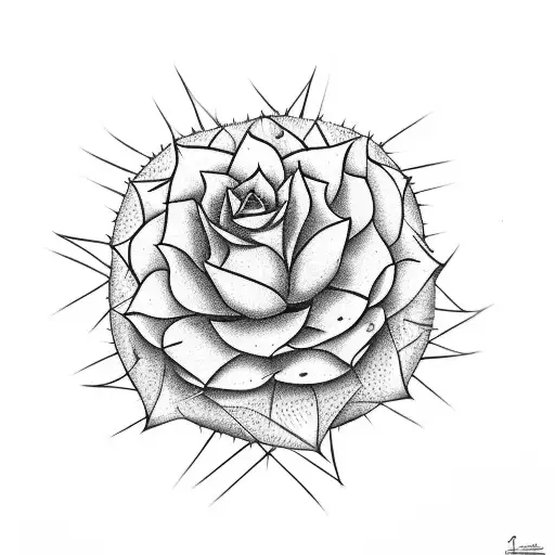 A Single Cactus With A Flower On Top