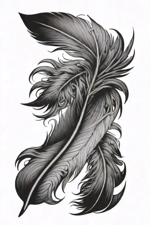 Feather That Turns Into A Wave