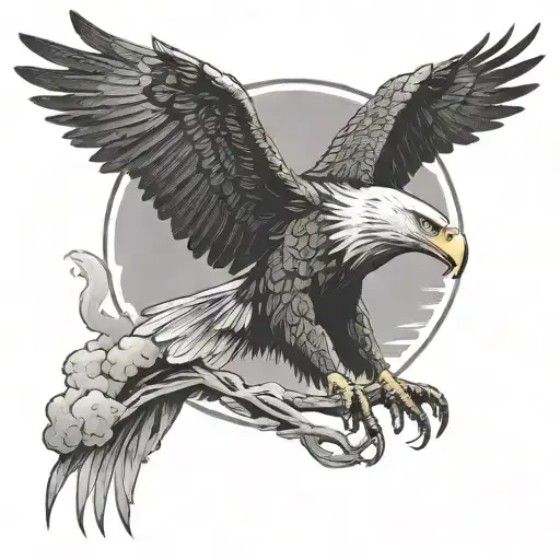 A Hauntingly Beautiful Scene Of An Eagle Carrying A Lost Loved One To The Heavens