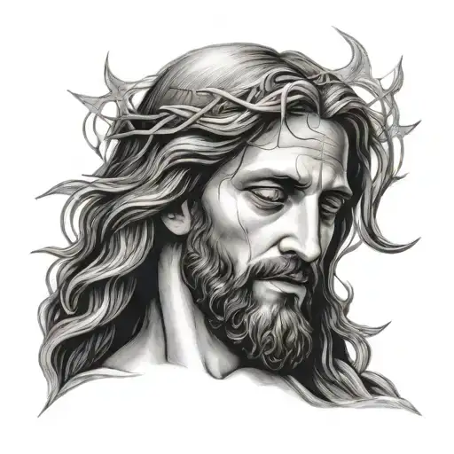 A Detailed Portrait Of Jesus With A Subtle Nod To Dentistry Incorporated In The Design
