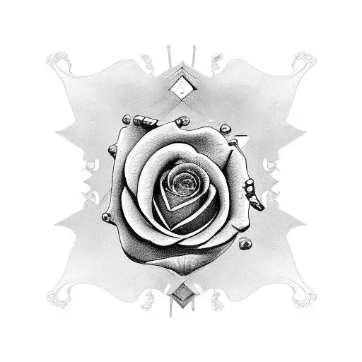 Skeleton Rose Hand With Diamond