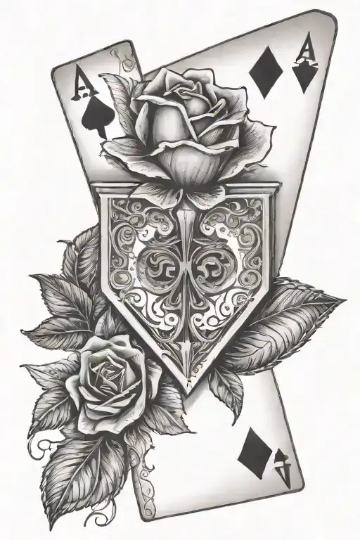 A Suit With A Rose Head Holding An Ace Of Diamonds Card And Keys In One Hand