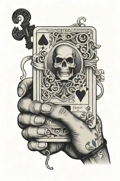 A Man In A Suit Holding An Ace Card And A Key In One Hand