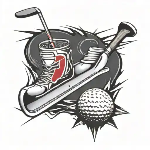 Incorporate A Golf Club And A Red Bull Crashed Ice Track In A Unique Tattoo Design