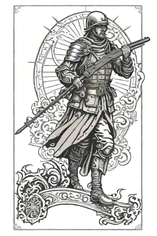 Tarot Card With A Indirect Fire Infantryman