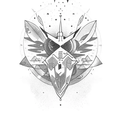 Cosmic Themed Vertical Tattoo With Little Details