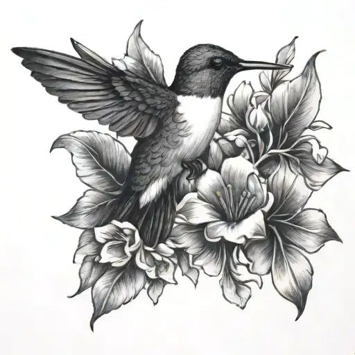 Hummingbird Carrying Flowers